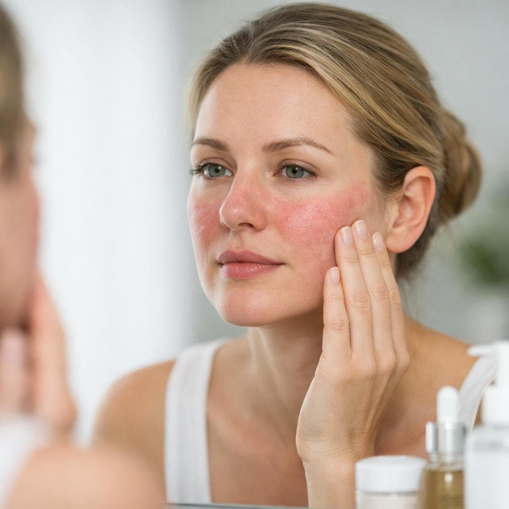 Trądzik różowaty - objawy przyczyny i pielęgnacja skóry z rosacea